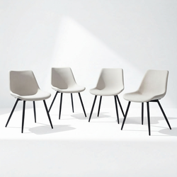 Homy Casa CASEMIRO FABRIC BEIGE Dining Chair Set of 4