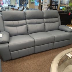 Genuine Leather Brand New Reclining Sofa Power