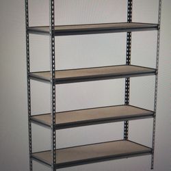 Metal with Wood shelves