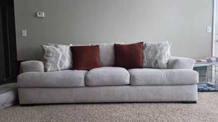 Large Light Gray Fabric Sofa