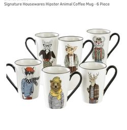 Hipster Animal Mugs Six Pack