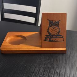 Wooden Book Stand w/ Integrated Cup Holder