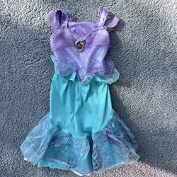 Disney store Ariel Costume Dress Gown Girls The Little Mermaid Size 4-6X