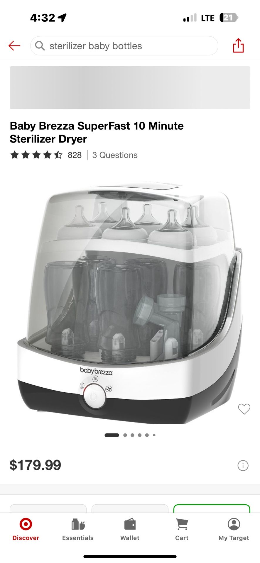 gently used baby breeza bottle sterilizer