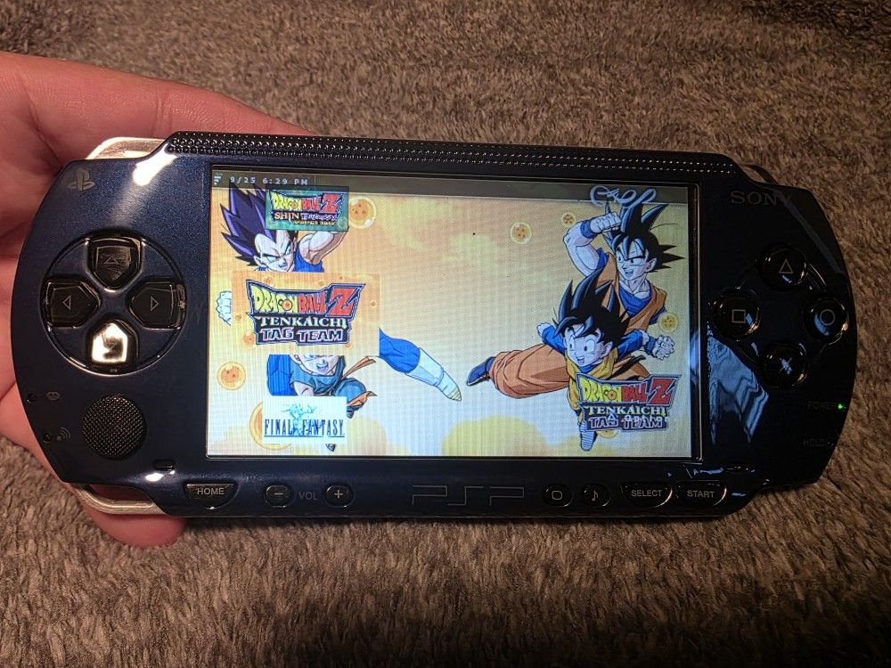 Playstation Psp 1000 Blue Phat Mod--ded Video Game Console IPS screen upgrade
