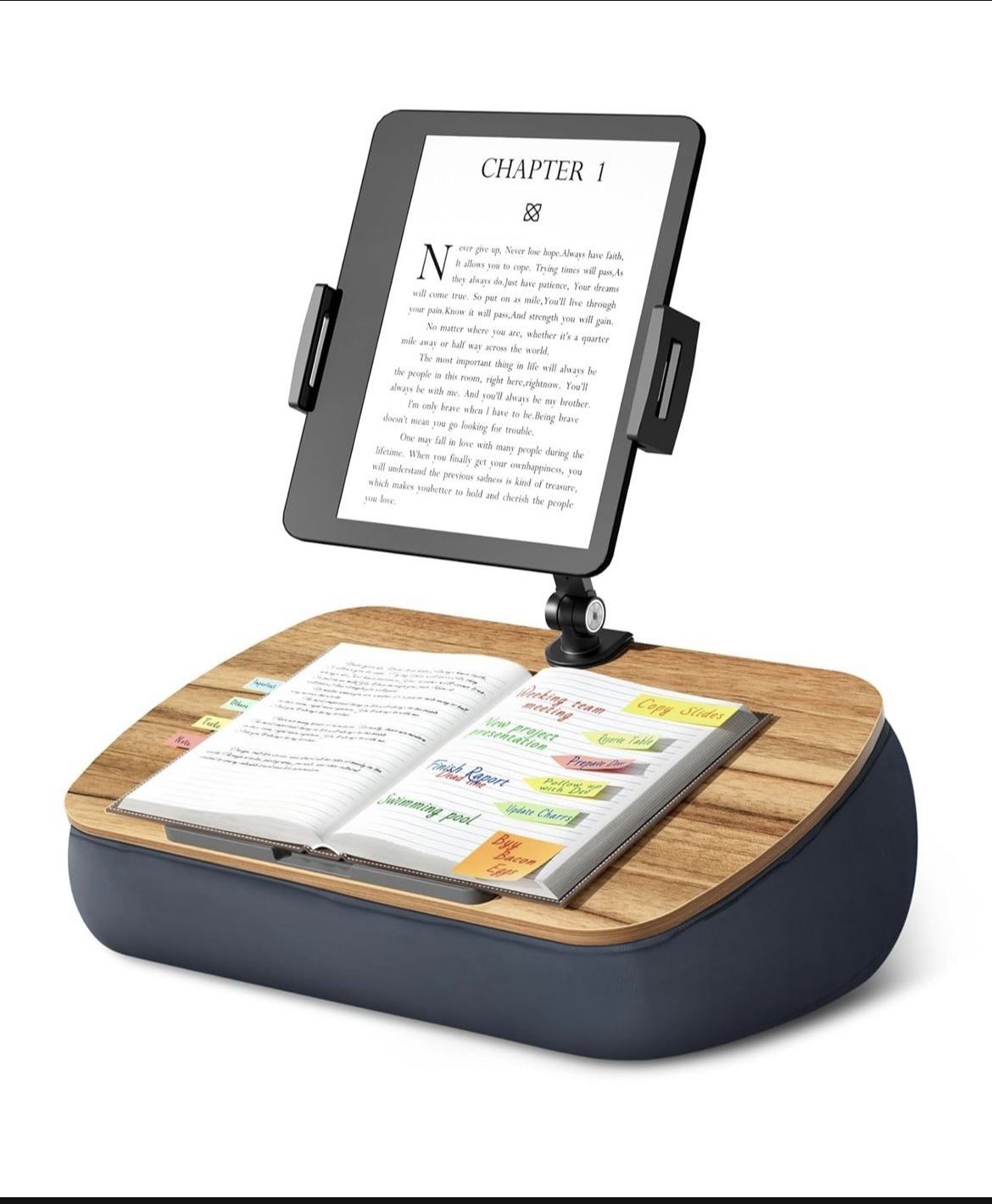 Lap Beanbag Cozy Kindle Pillow Stand for Bed with Adjustable Arm, 360° Tablet Holder, Fits 4.7"-13" Kindle, iPad, Phone, Lap NEW Reg. List Price $49.9