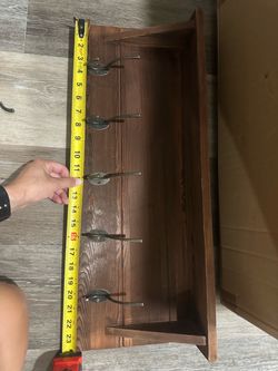 Rustic Wood Wall Coat Rack with Hooks