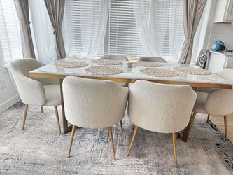 Set of 6 Modern Upholstered Dining Chairs