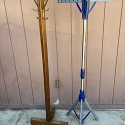 Vintage wooden coat Rack & tripod drying rack