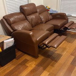 Klausner Leather reclining sofa