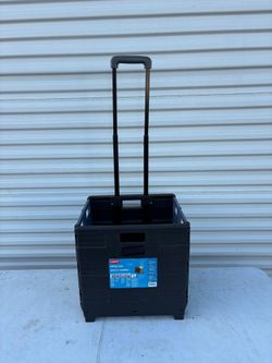 Staples Plastic/Poly Mobile Utility Cart with Dual Wheel, Black