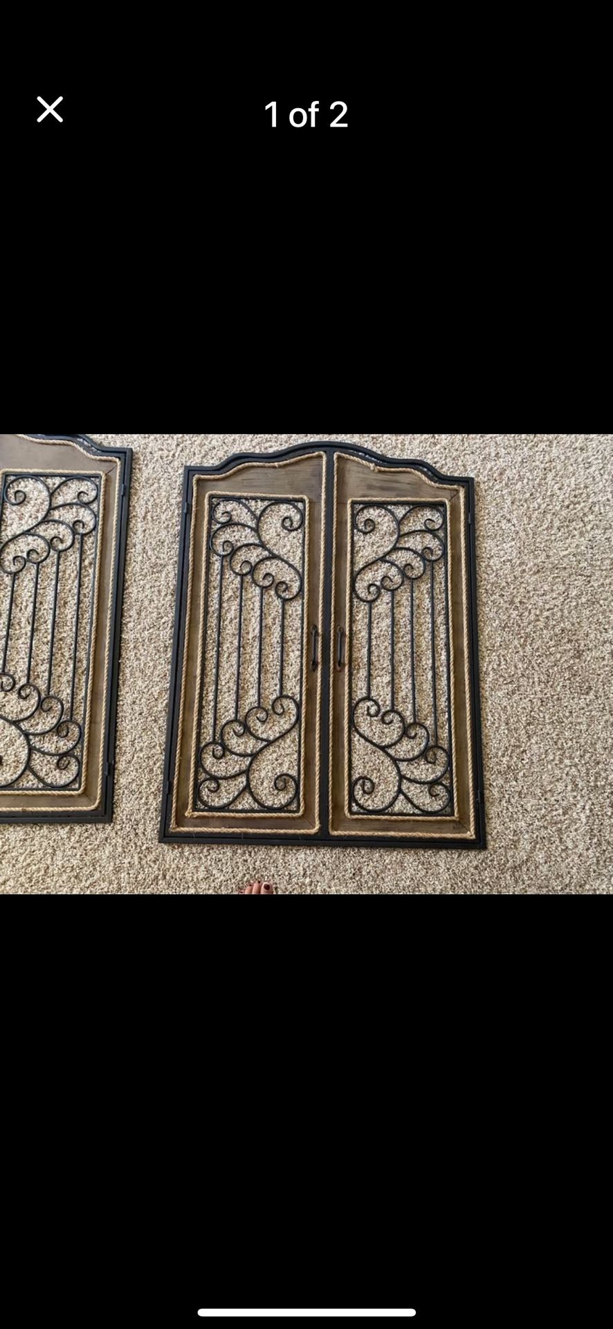 Iron Antique Looking Wall Decorating 2 Piece