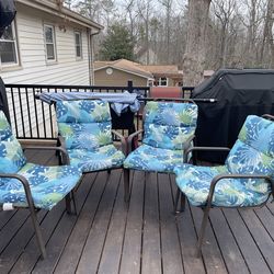Patio chairs with new cushions