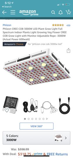 Phlizon CREE COB 3000W LED Plant Grow Light KIT for indoor Plants Veg Flower for Sale in Garland TX OfferUp