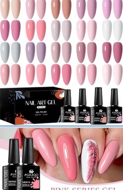 MSRUIOO 20-Color Gel Nail Polish Kit - Soak Off UV/LED Glitter Set