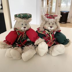 Vintage House of Lloyd Christmas Around the World 11” Hip & Hop Bunny set 542064 