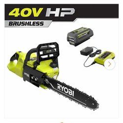 40V HP Brushless 14 in. Battery Chainsaw with 4.0 Ah Battery and Charger