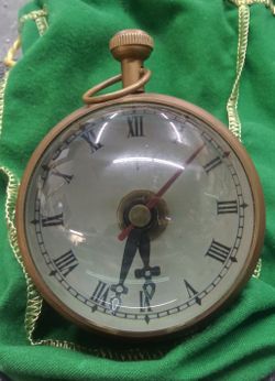 Brass Vintage Style Clock Paper Weight