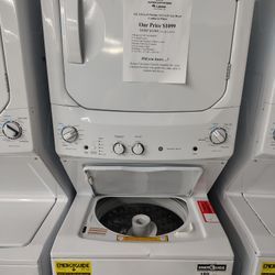 24 Inch Wide Washer & Gas Dryer Combo With 1-Year Warranty 