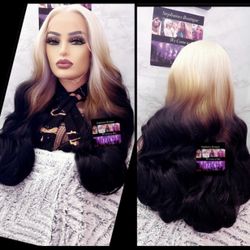 Human Hair Blended Lace Front Wig 