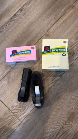 Avery Sticky Notes Bundle with Stapler and Tape Dispenser