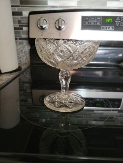 Etched Glass Candy Dish