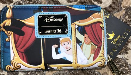 Loungefly Disney Cinderella Princess Scenes Jaq Gus & More Zip Around Wallet