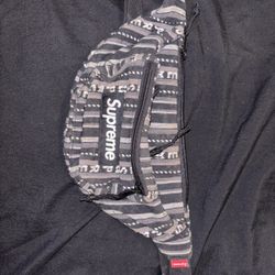 Supreme Black Woven Waist Bag 