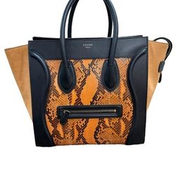 Celine Rare Python Leather Luggage Bag