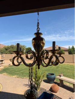 Brass chandelier