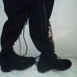 Womens Black Thigh High Boots
