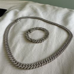 Iced Gold Cuban Link Necklace & Bracelet