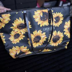 Black Sunflower Luckless Outfitters Western Tote Bag