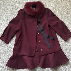 Women’s Wool Jacket With Faux Fur Collar