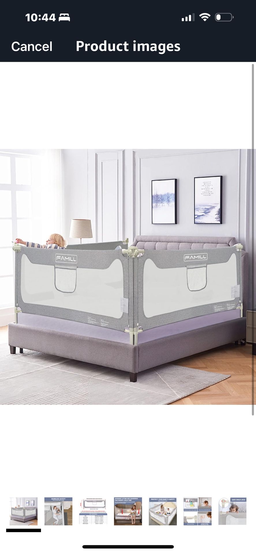 New Toddler Bed Rails with Large U-Shape Base, Bed Rails for Queen Bed (Grey, 70.8", 1 Side)