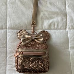 Disney Loungefly Pink Sequin Wristlet