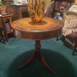 Vintage Duncan Phyfe Table with Leather Top