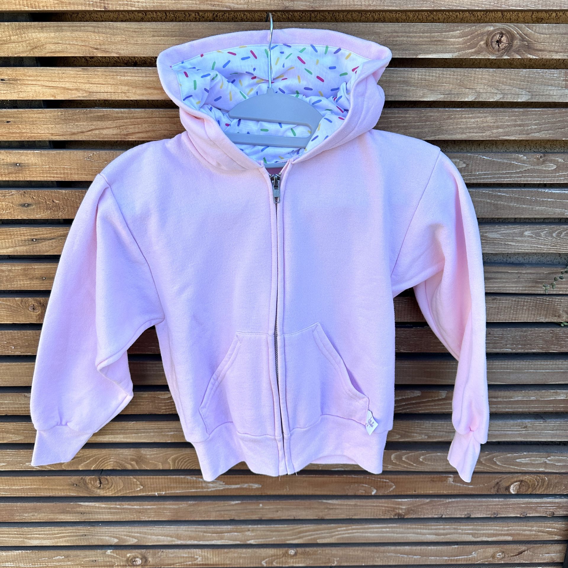Little Girls Small Zip Up Hoodie With Sprinkles