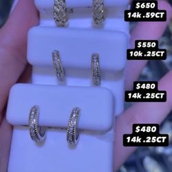 14K .25CT Natural Diamonds Earring