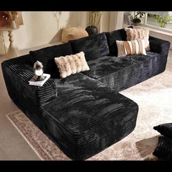  Black Corduroy Sectionals In Stock