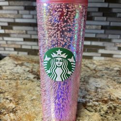 Starbucks Holiday 2020 Pink Bubble Champagne Travel Tumbler