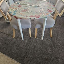 Winsome Sorella Round Drop Leaf Dining Table, Natural & White Finish With 2 Chairs