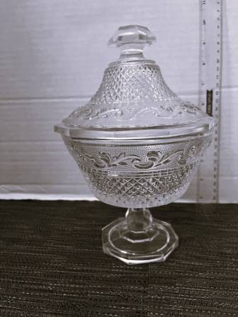 Vintage EAPG Covered Footed Bonbon Jar Compote