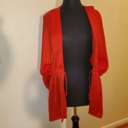 Red Satin Cardigan Size Small 