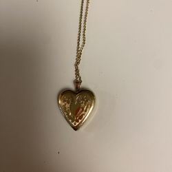 Heart Locket with Flowers & Butterfly