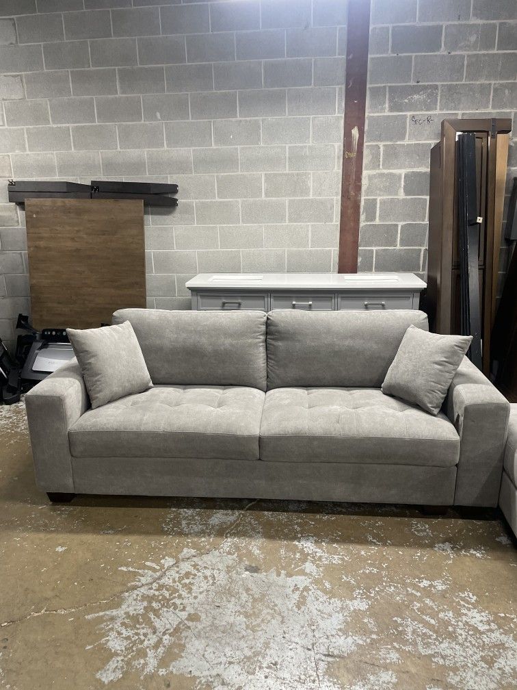 Gray Sofa Couch with Optional Ottoman