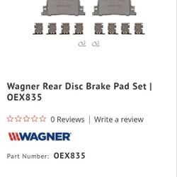 Wagner Rear Brake Pads NIB