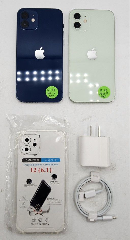 Clean Apple iPhone 12 5g Unlocked 🔓 64 gb SALE $260 - 2 FOR $500 🤯 + accessories +Warranty!
