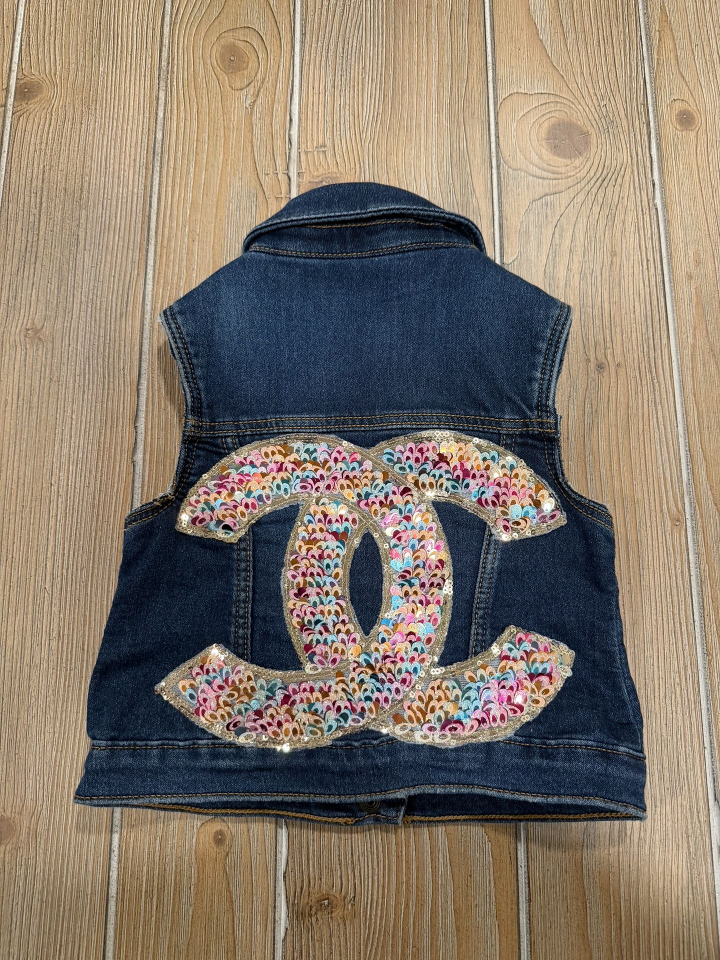 Girls Plaids And Patches Jean Vest Size 2T Retail $76