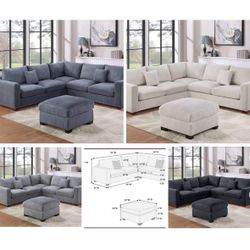 Sectional With Ottoman Set 99”x98”
